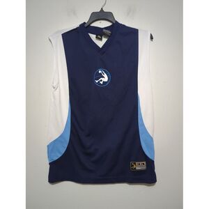 Shaq Dunkman‎ Mens Medium Navy White Blue 34 MVP Basketball Jersey Sleeveless